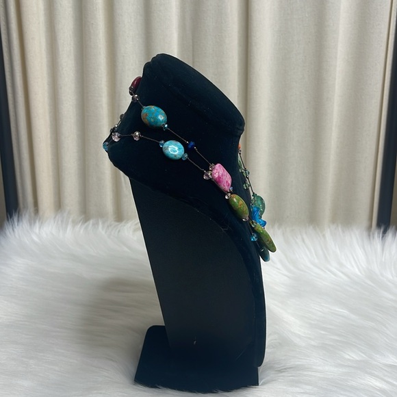 GORGEOUS ROCK & GLASS BEAD NECKLACE - Picture 5 of 13